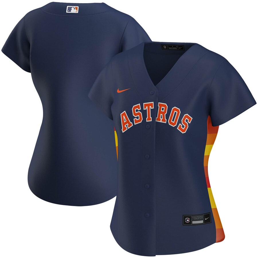 Custom Houston Astros Nike Women Alternate 2020 MLB Team Jersey Navy